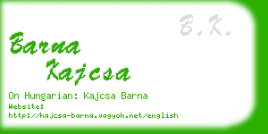 barna kajcsa business card